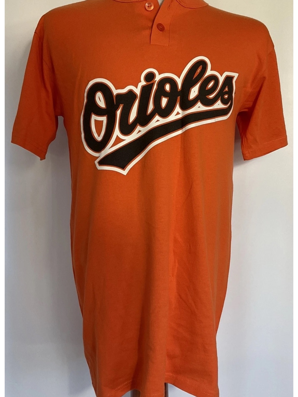Vintage Majestic Baltimore Orioles #8 Cal Ripken Button Collar  T-Shirt Size M
